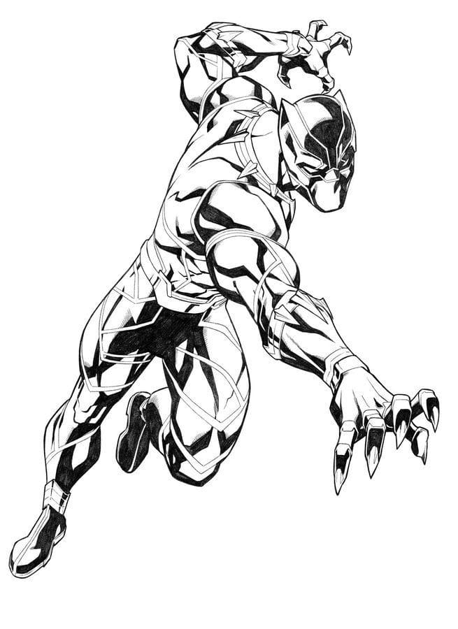 Black panther coloring pages superhero marvel free printable