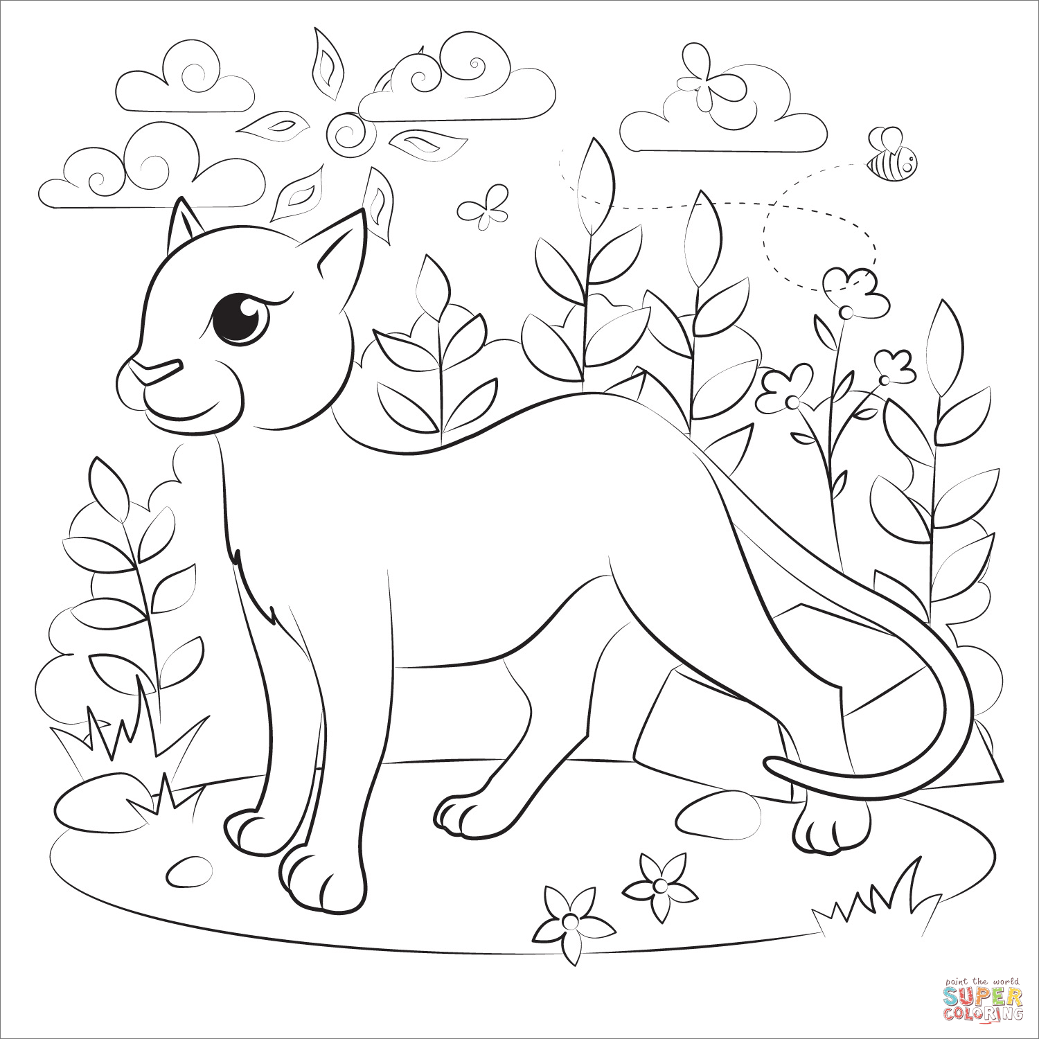 Panther coloring page free printable coloring pages