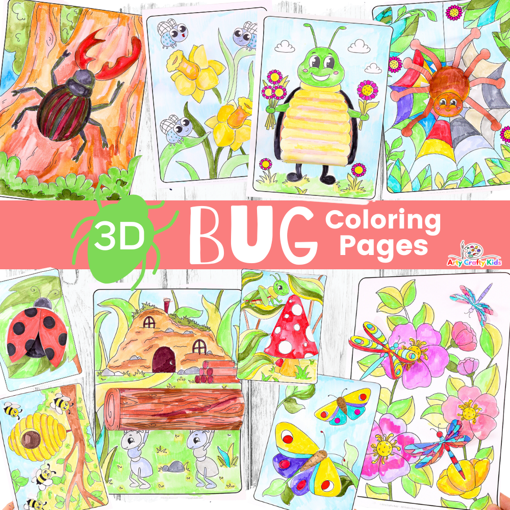 D bug coloring pages