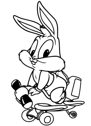 Baby looney tunes lovely bugs bunny coloring page free printable coloring pages