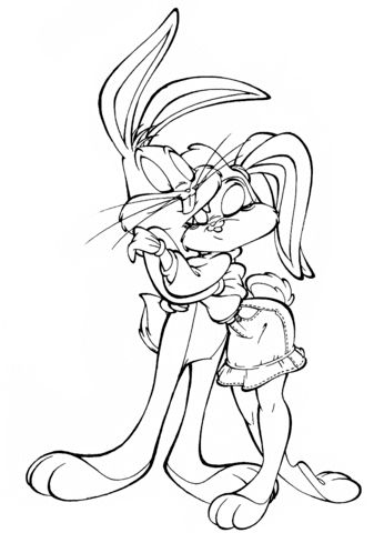 Bugs bunny in love coloring page love coloring pages bugs bunny drawing bunny coloring pages