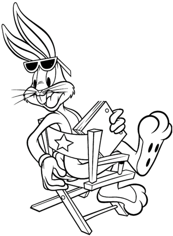 Bugs bunny as a film director coloring page free printable coloring pages