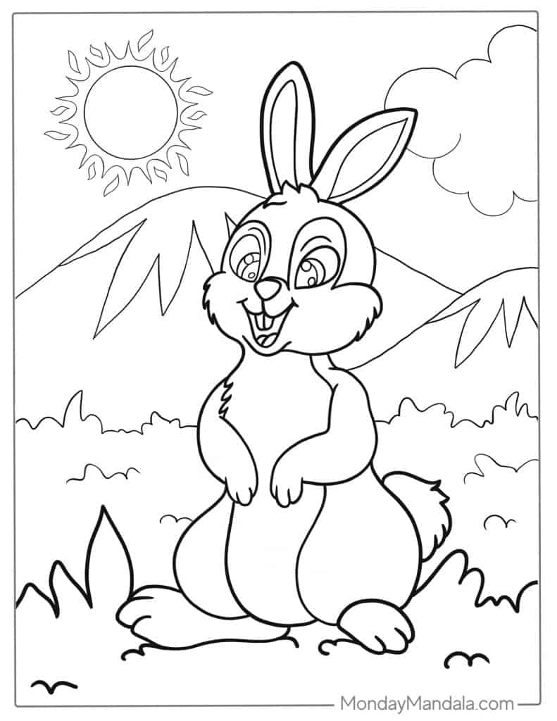 Rabbit coloring pages free pdf printables