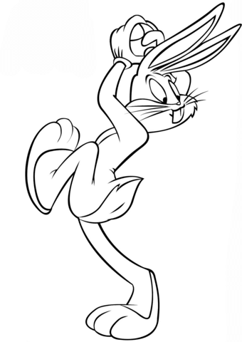 Bugs bunny playing baseball coloring page free printable coloring pages