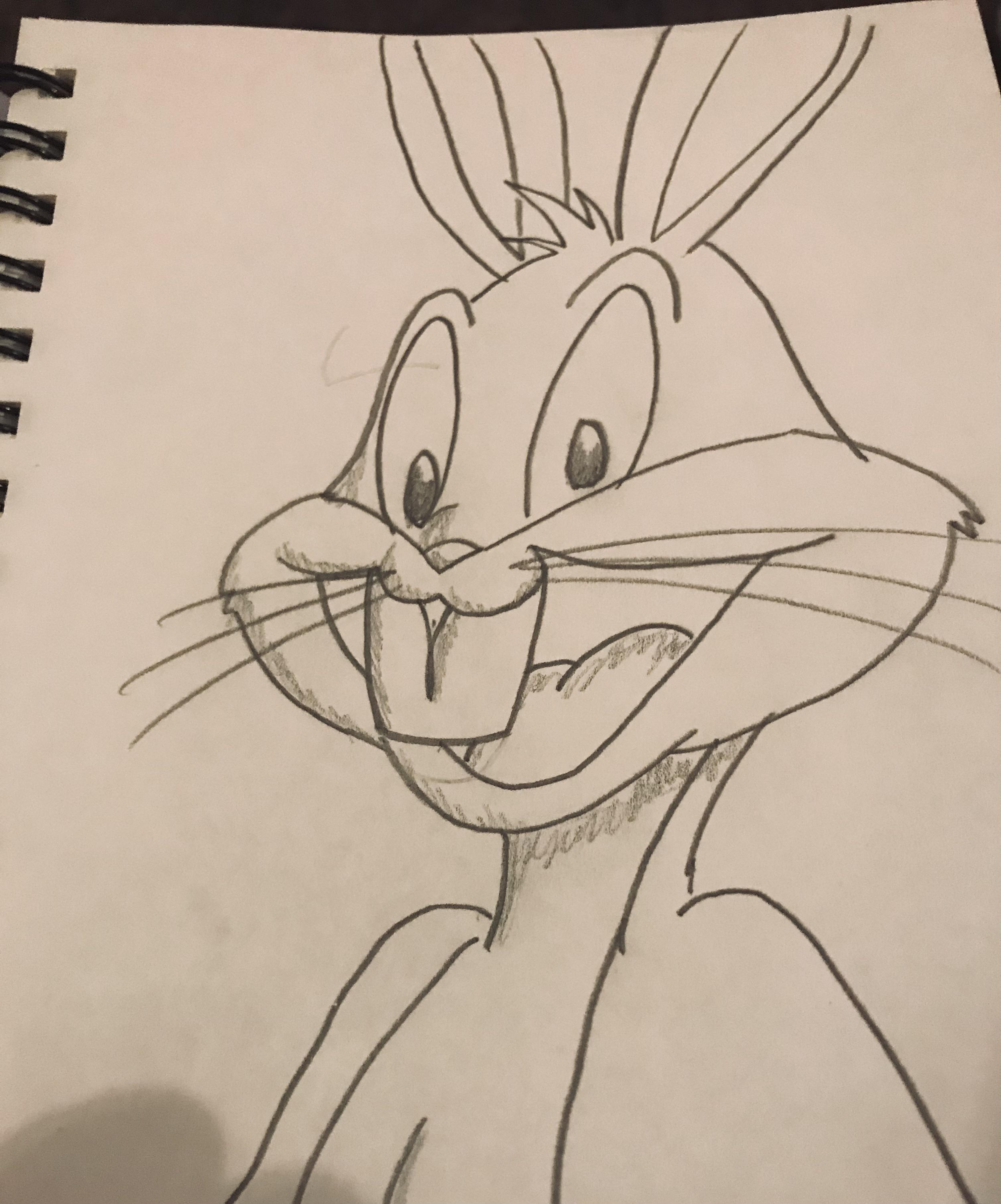 I drew a picture of bugs bunny rlooneytunes