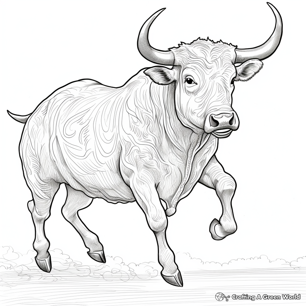 Bucking bull coloring pages