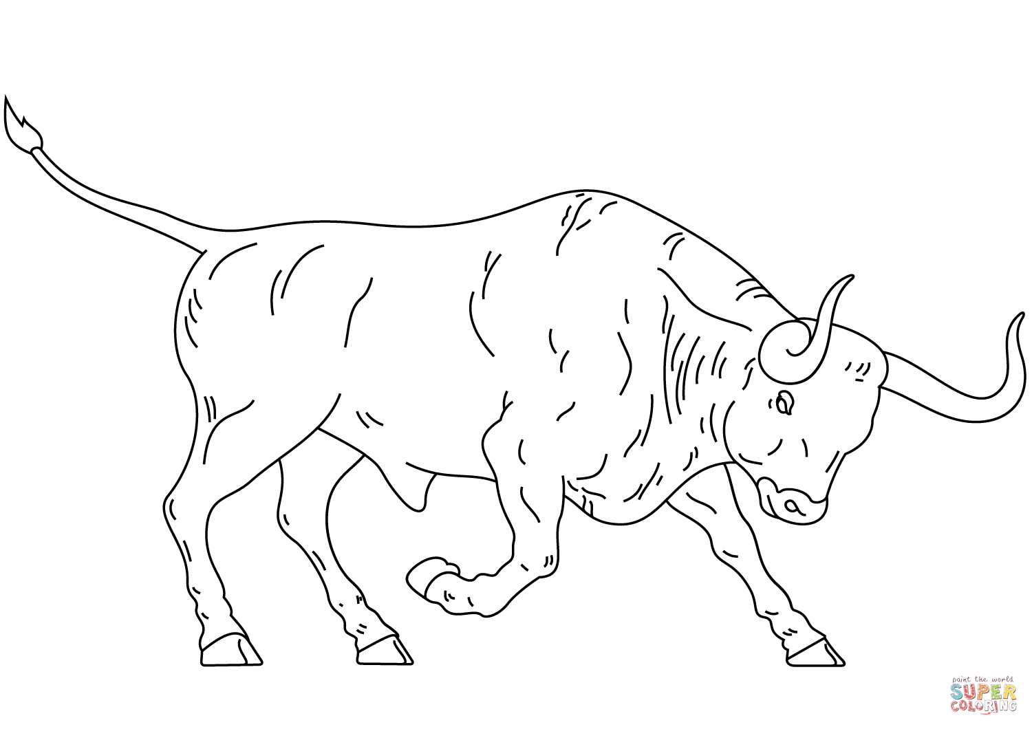 Spanish fighting bull coloring page free printable coloring pages