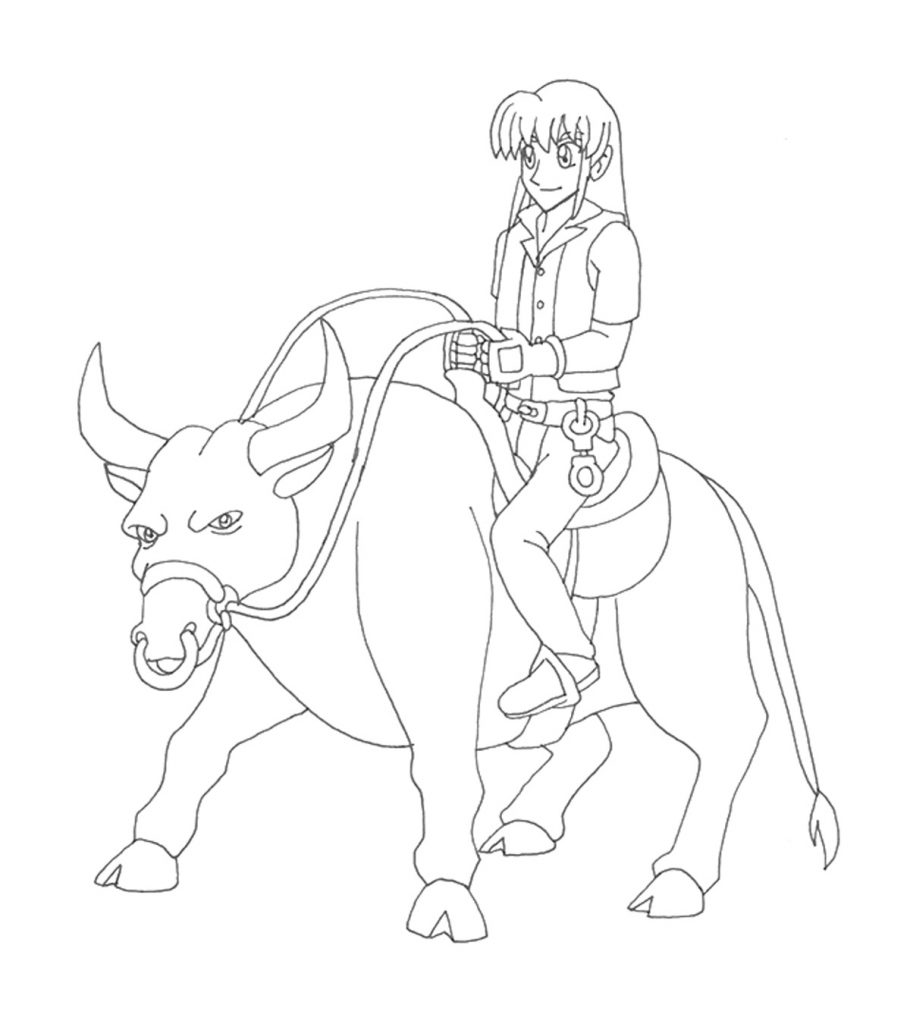 Cute bull coloring pages for your toddler