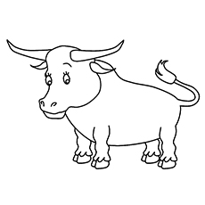 Cute bull coloring pages for your toddler