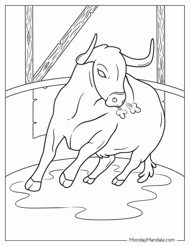 Bull coloring pages free pdf printables