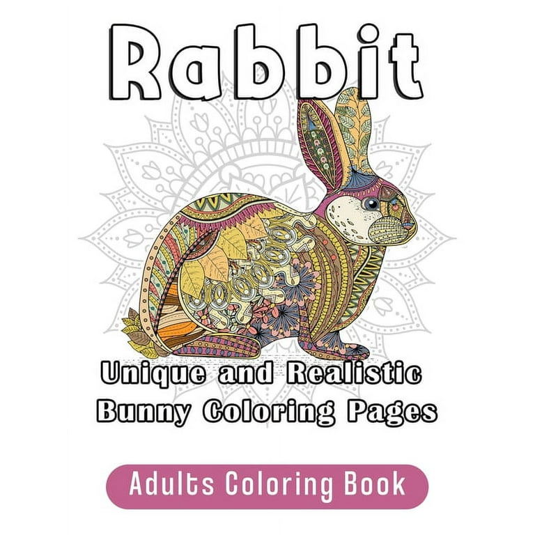 Rabbit adults coloring book unique realistic bunny coloring pages