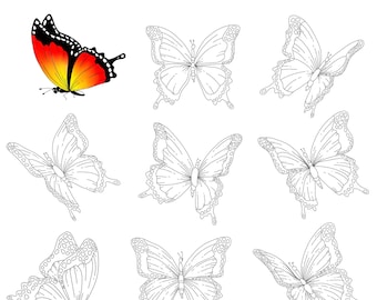 Butterfly coloring page seamless for fabric throw pillows posters etc make money coloring color and sell
