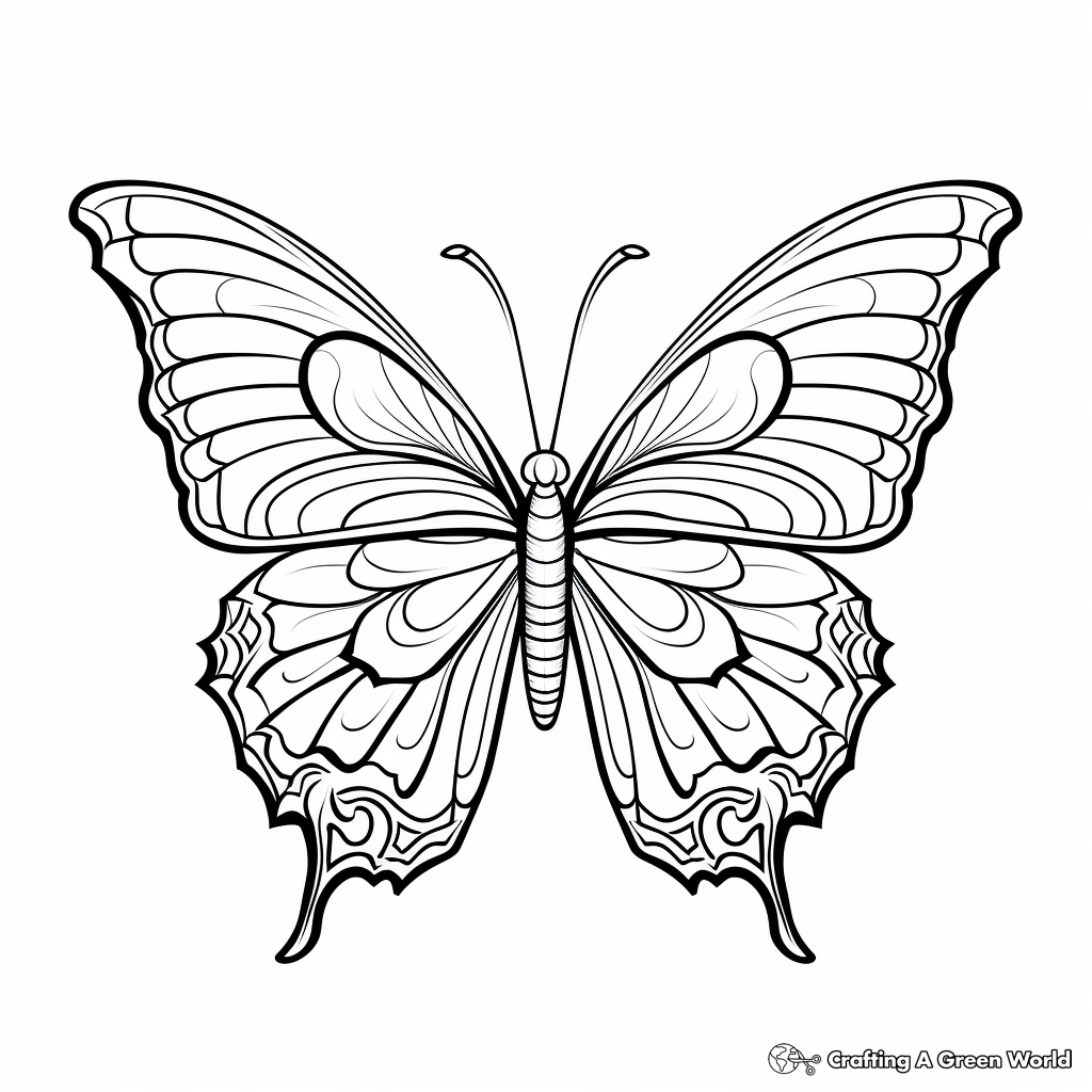 B is for butterfly coloring pages