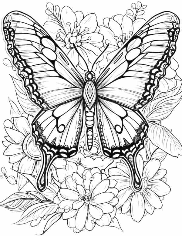 Beautiful butterfly coloring pages for kids and adults