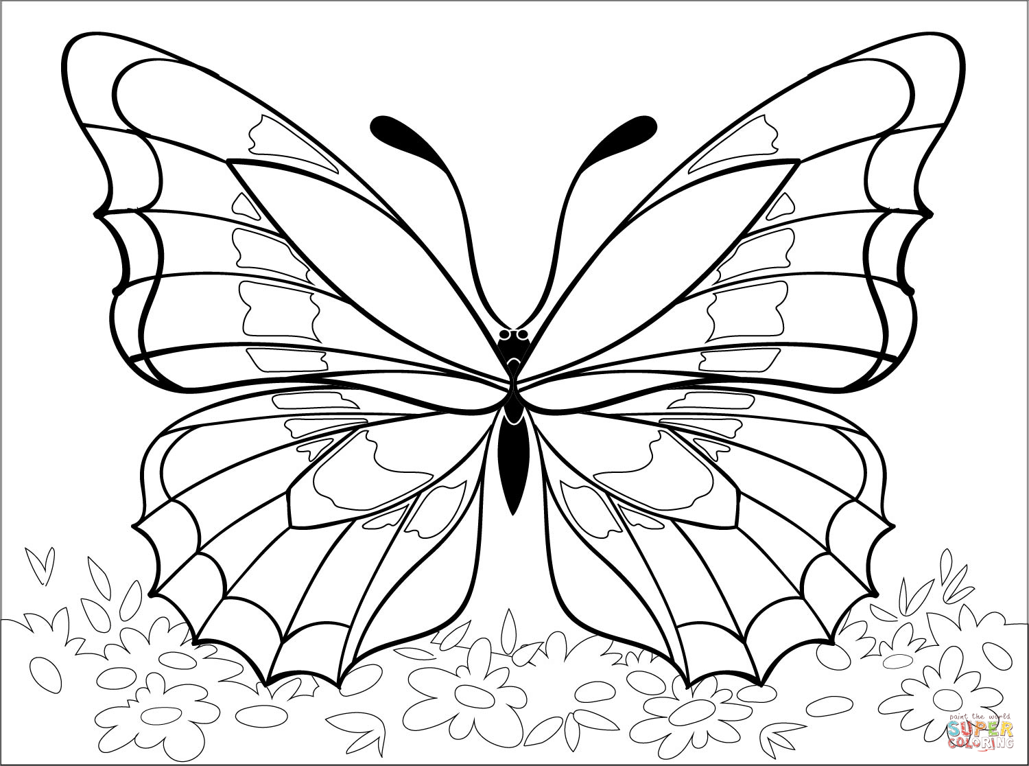 Butterfly coloring page free printable coloring pages
