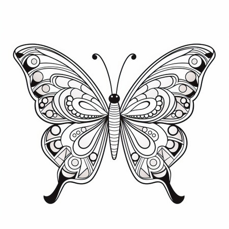Butterfly coloring page stock photos and images