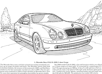 Luxury cars coloring book dover planes trains automobiles coloring bruce lafontaine books