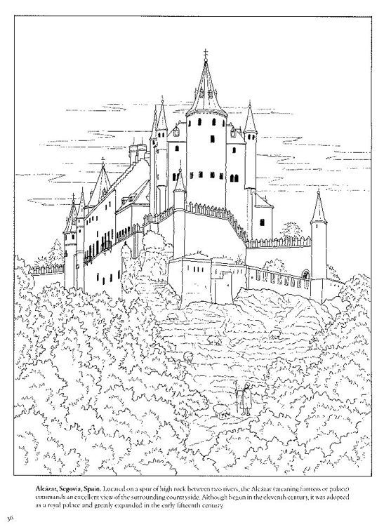 Castle of the world coloring book castelo para colorir desenho de castelo pãginas para colorir para adultos