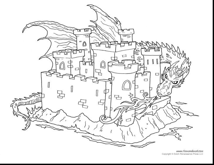 Castle coloring pages castle coloring pages refrence dragon and preschool for tiny