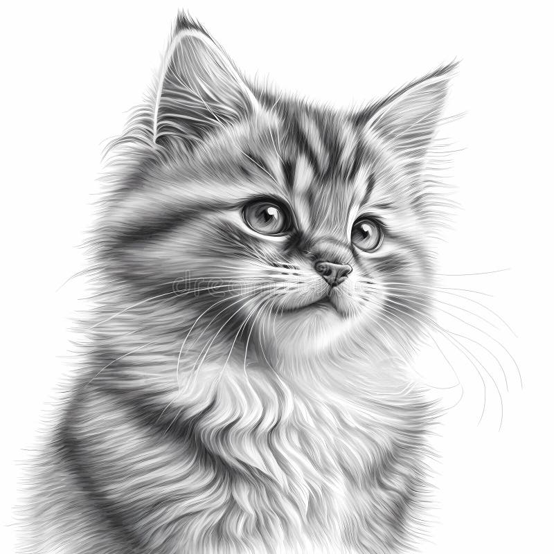 Cat coloring page stock photos