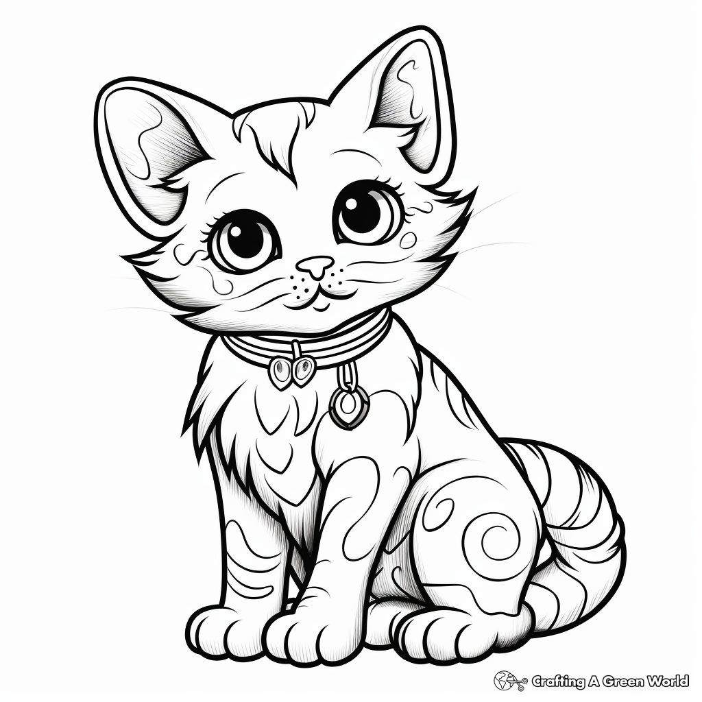 Rainbow cat coloring pages