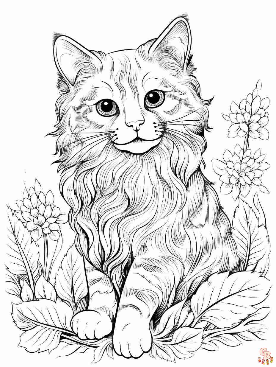 Explore the world of cats with free printable cat coloring pages