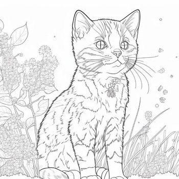 Cute cat coloring pages cat and kittens fun creative activities