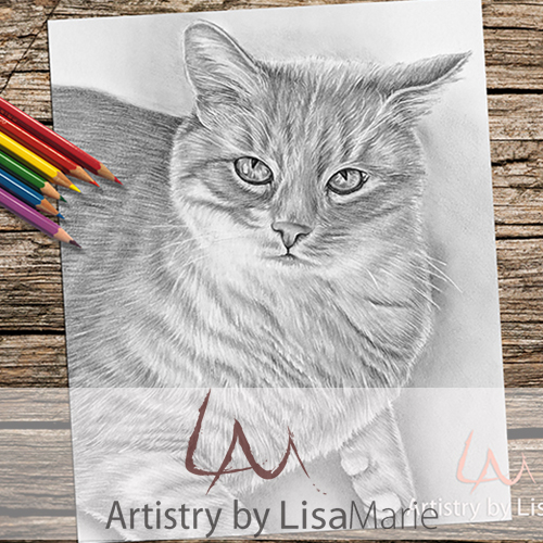 Tabby cat grayscale printable coloring book page â artistry by lisa marie