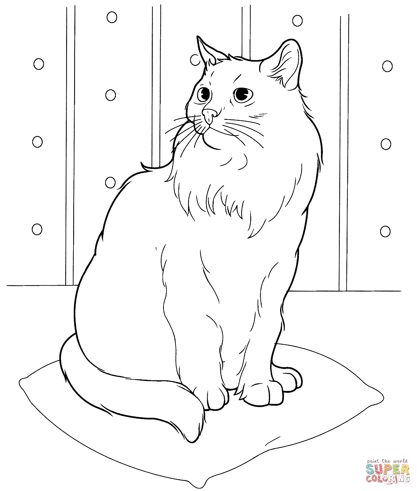 Siberian cat coloring page free printable coloring pages