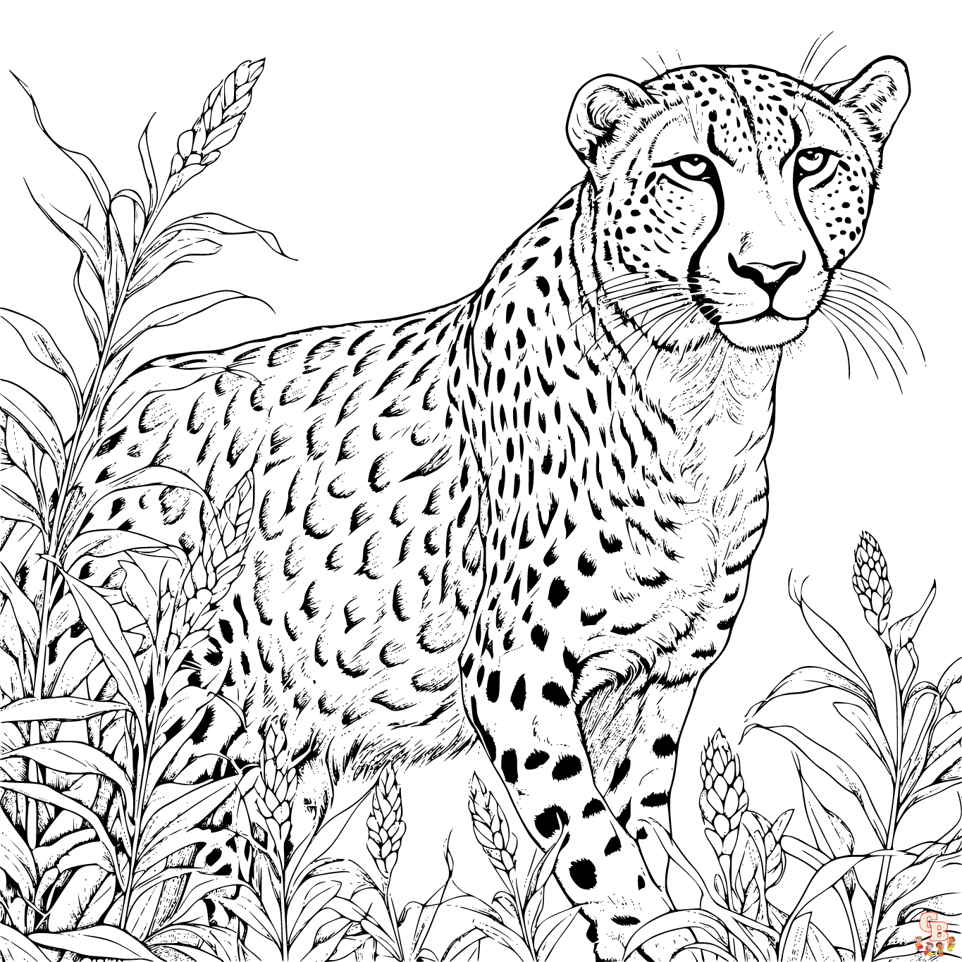 Printable cheetah coloring pages free for kids and adults