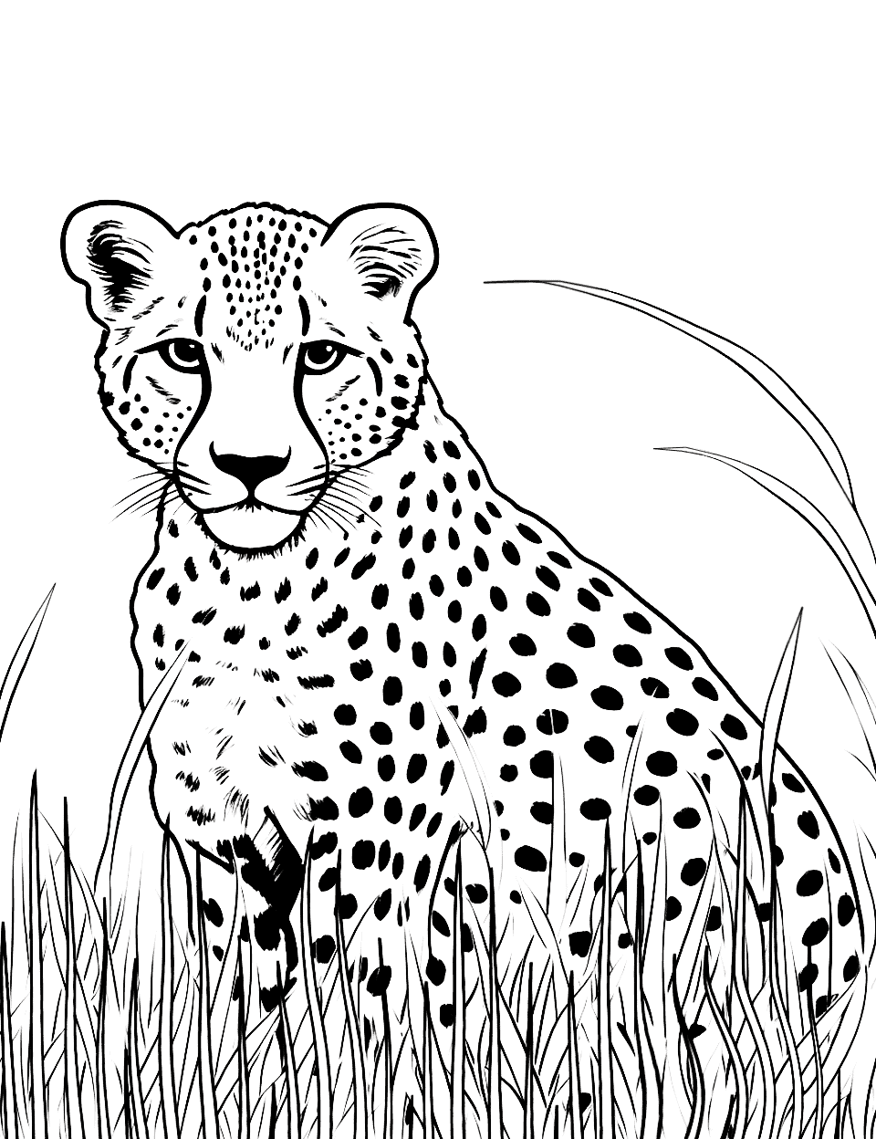 Cheetah coloring pages free printable sheets