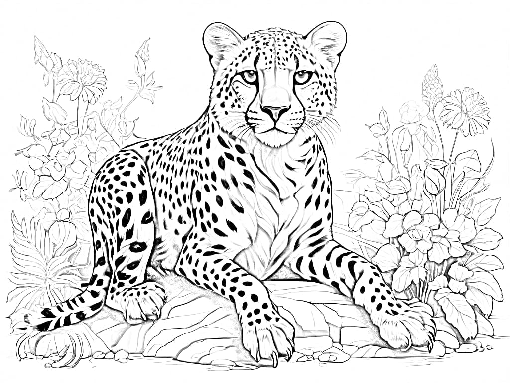 Cheetah animals coloring pages books