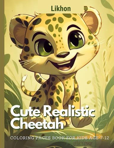 Likhon cute realistic cheetah coloring pages book for kids age