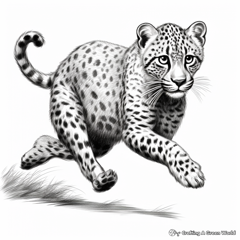 Realistic cheetah coloring pages