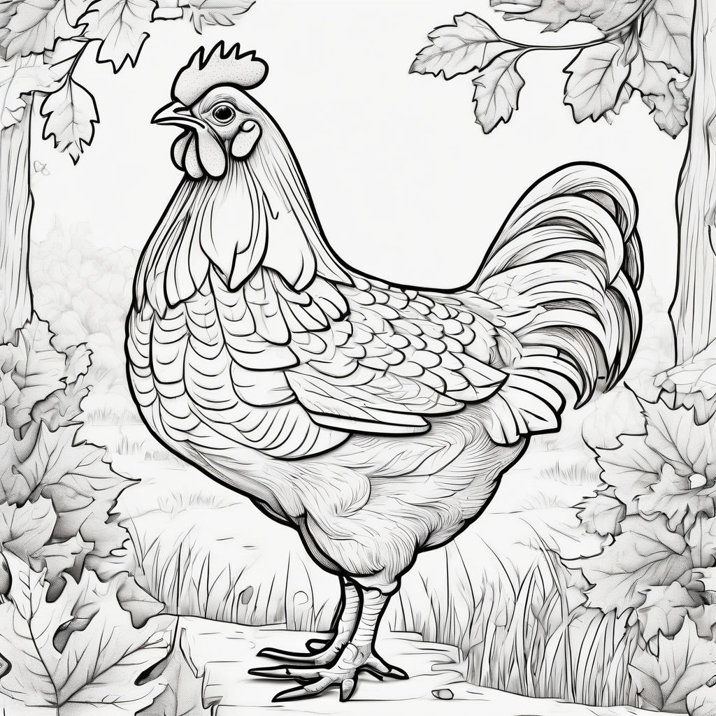 Line drawing chicken