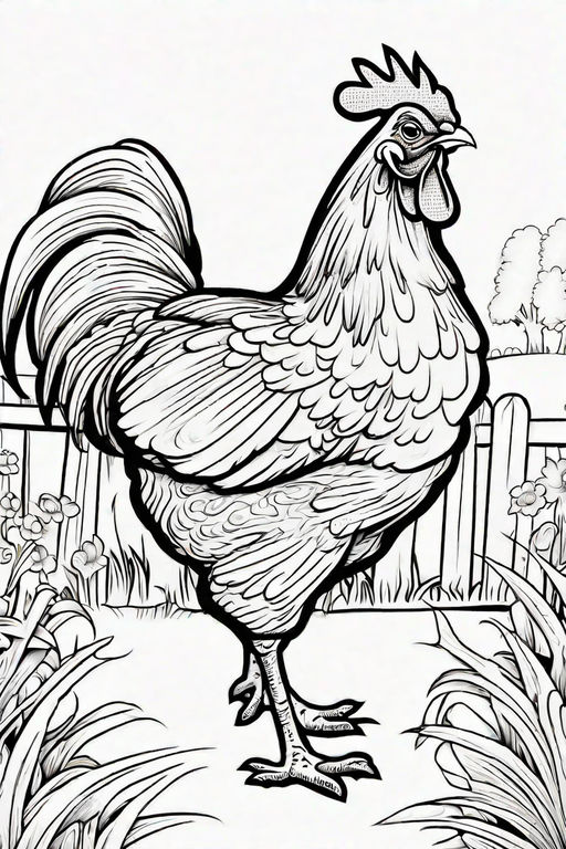 Line drawing chicken