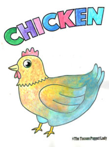 Free chicken coloring page â the tucson puppet lady
