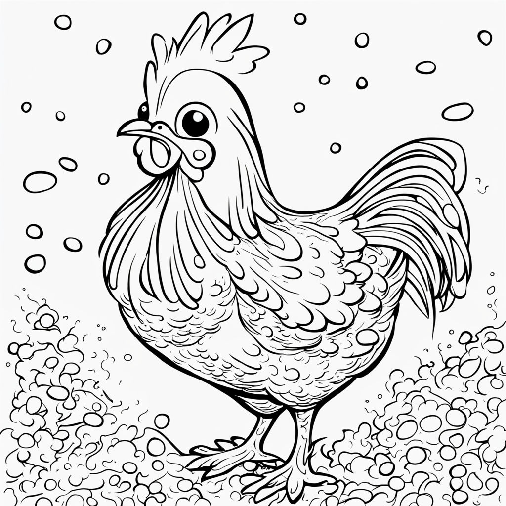 Line drawing chicken