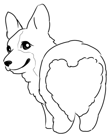 Corgi coloring page free printable coloring pages