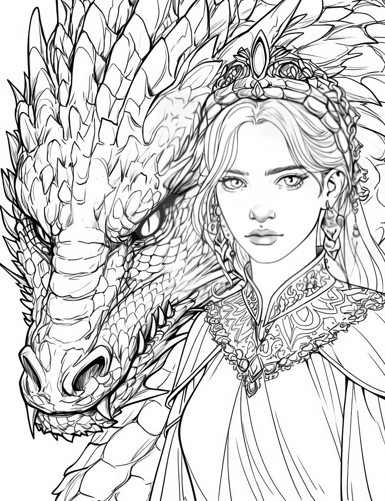 Gorgeous princess coloring pages for kids and adults