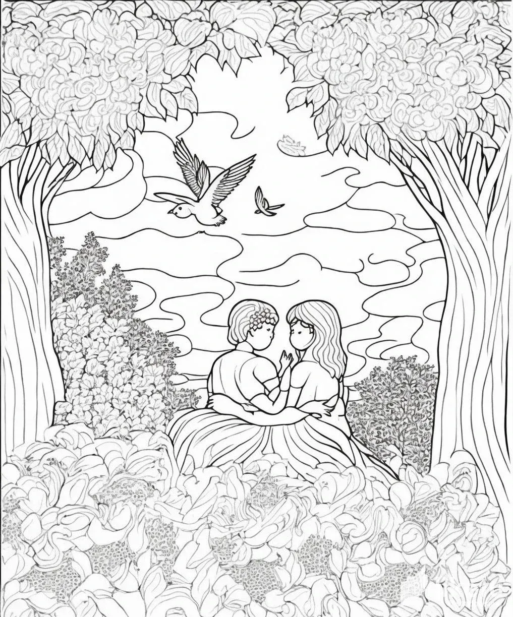 Colouring pages in midjourney â