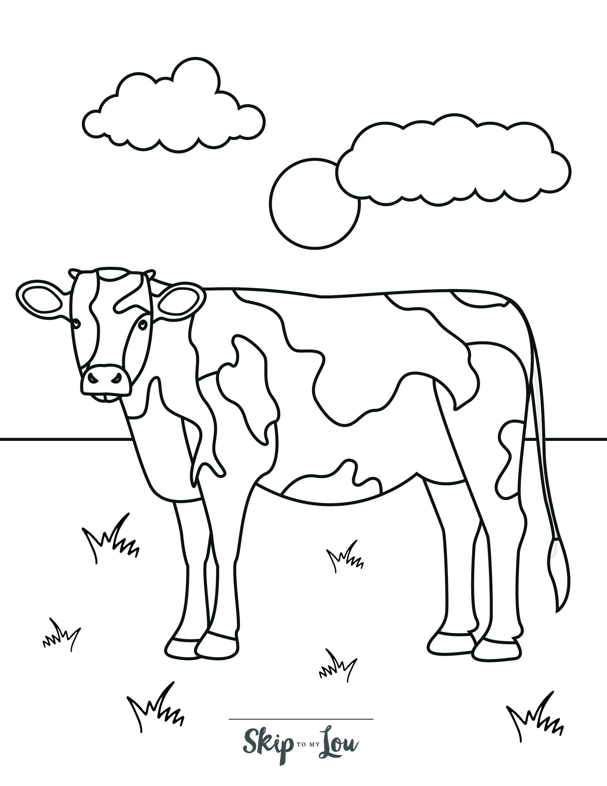 Free printable cow coloring pages with pdf download skip to my lou