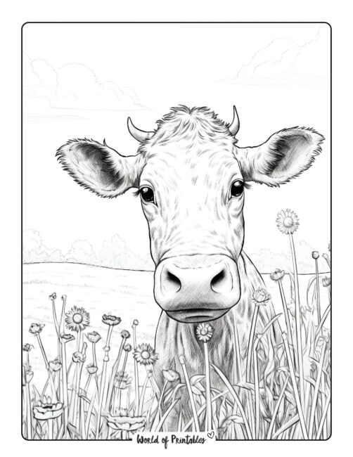 Cow coloring pages for kids adults