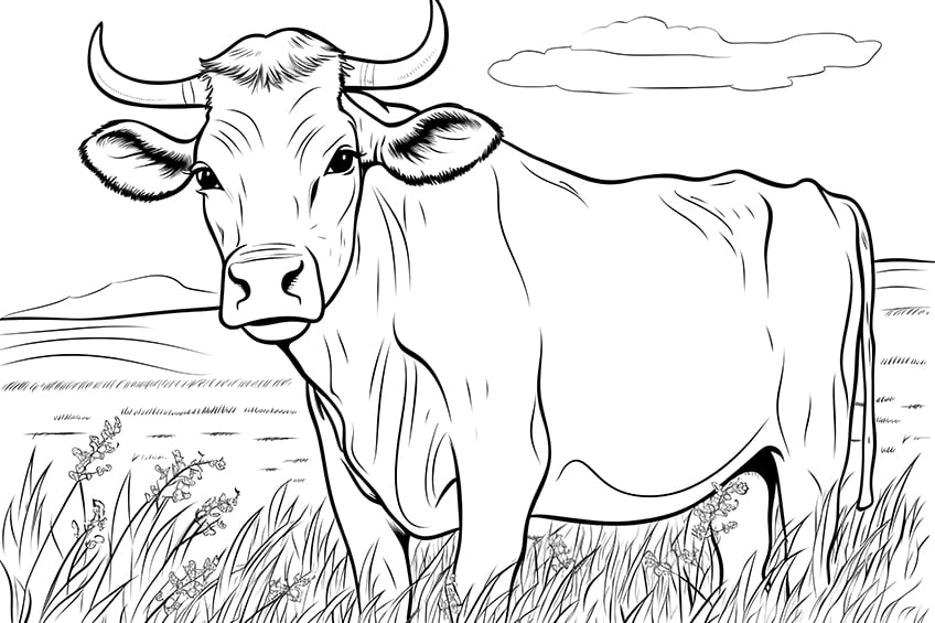 Cow coloring pages