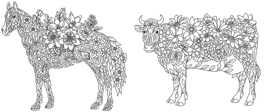 Colouring book cow images â browse photos vectors and video