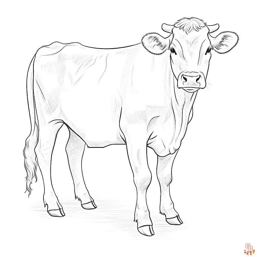 Fun easy printable cow coloring pages for kids