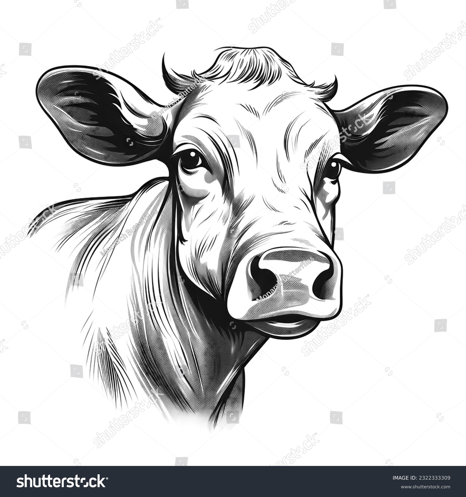 Coloring book illustration young cute cow stock illustration