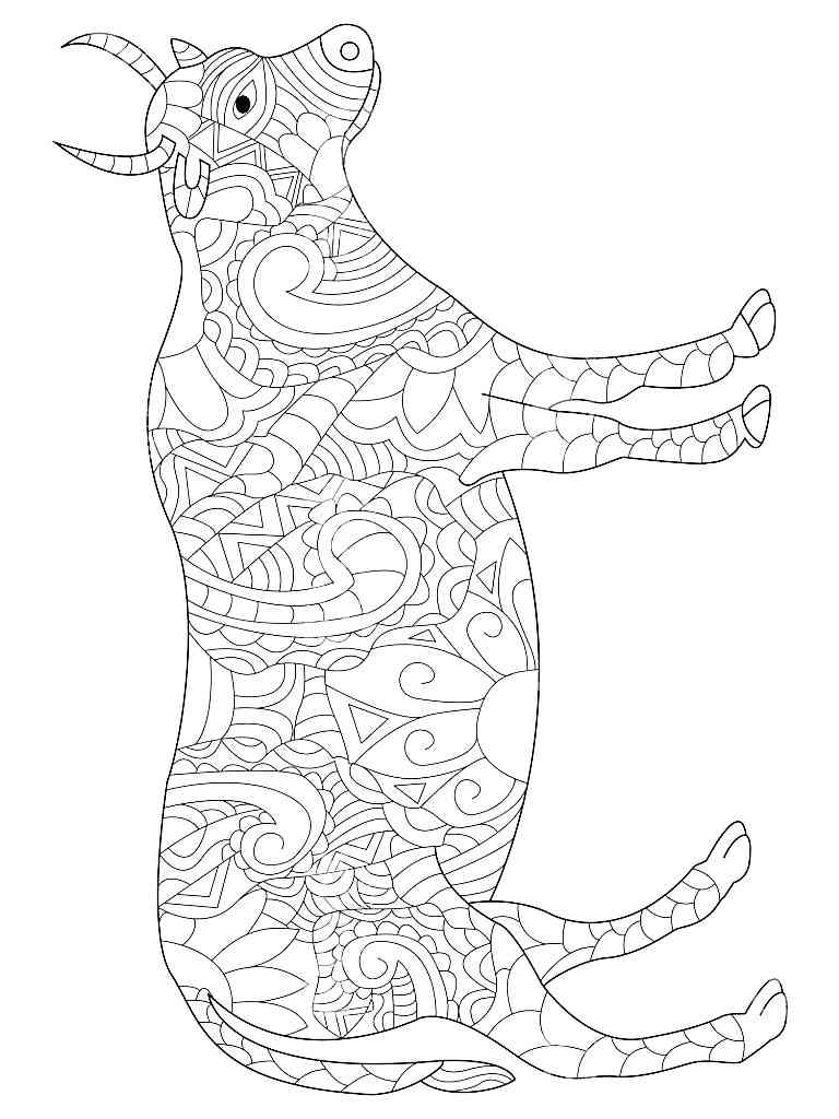 Cow coloring pages for adults