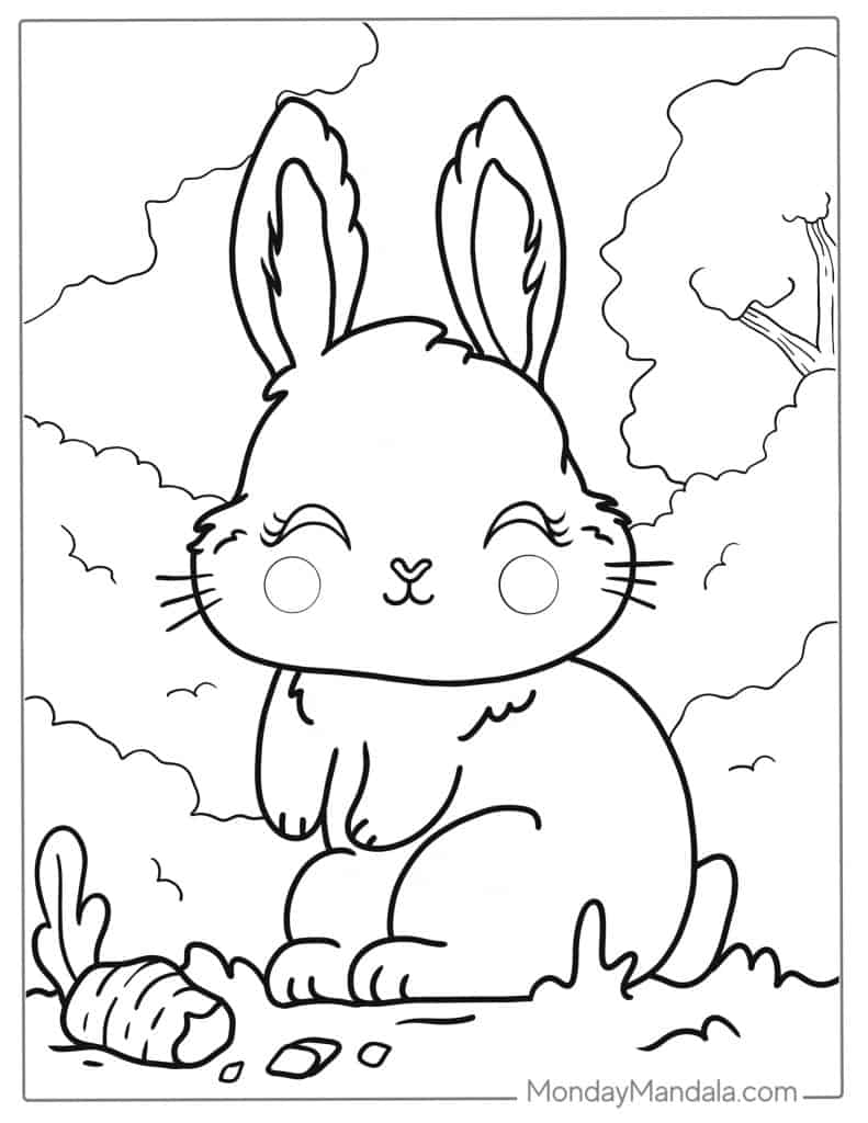 Rabbit coloring pages free pdf printables