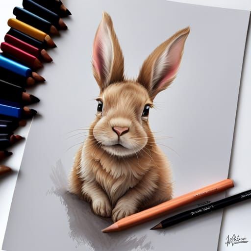 Insanely detailed coloring pages of gorgeous cute bunny perfect proportions flawless eyes by artgerm lou xaz greg olsen pixar